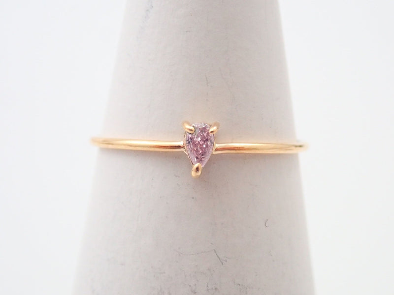 K18ピンクダイヤモンド0.040ct ピンキーリング(Fancy Puerplish Pink