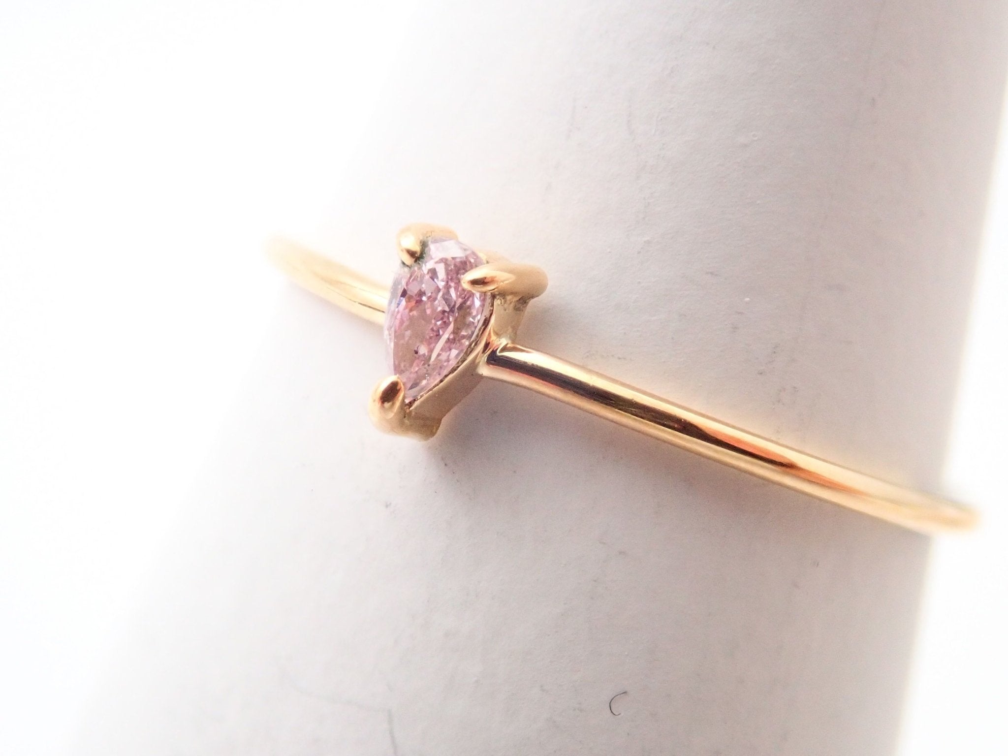 K18ピンクダイヤモンド0.040ct ピンキーリング(Fancy Puerplish Pink） - KARATZ STORE｜カラッツSTORE