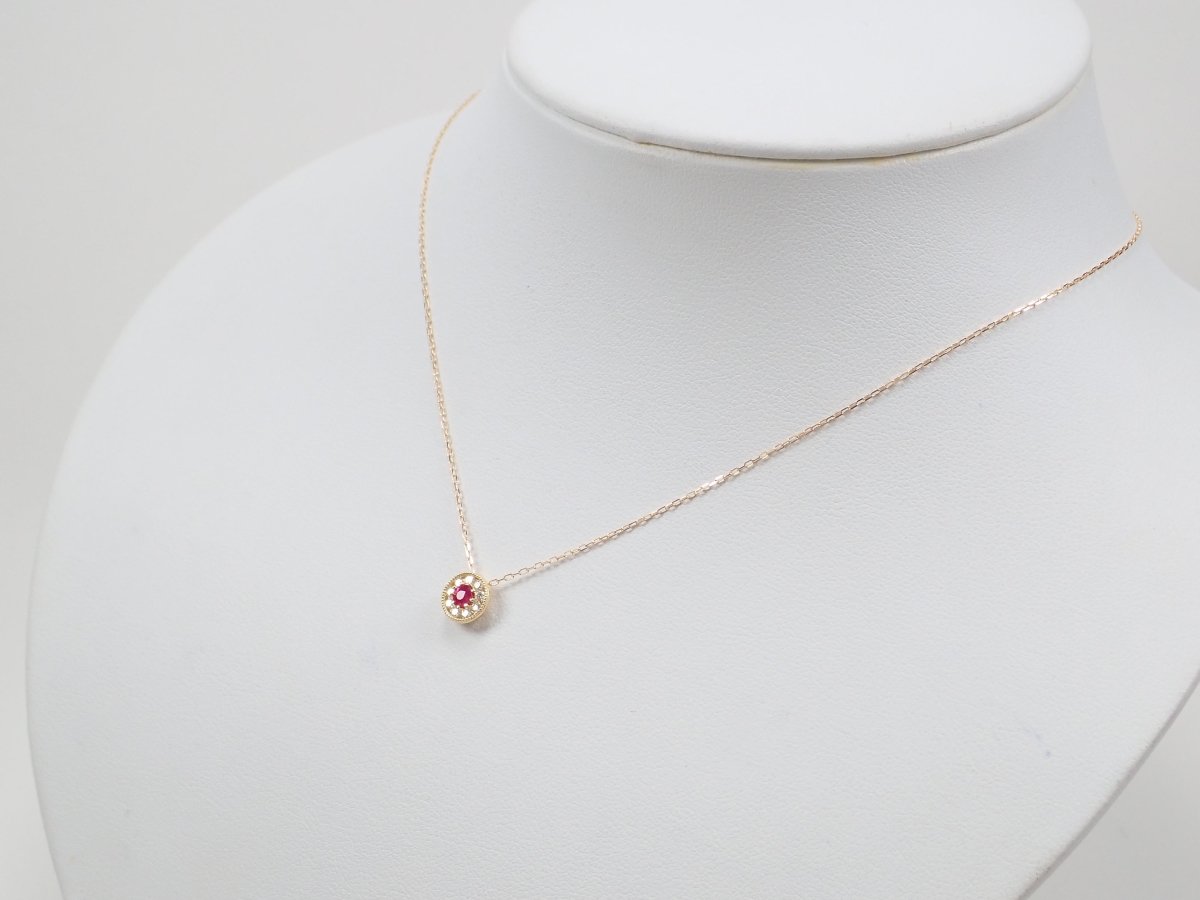 K18ルビー0.10ct・ダイヤモンドペンダント（ネックレス） - カラッツSTORE