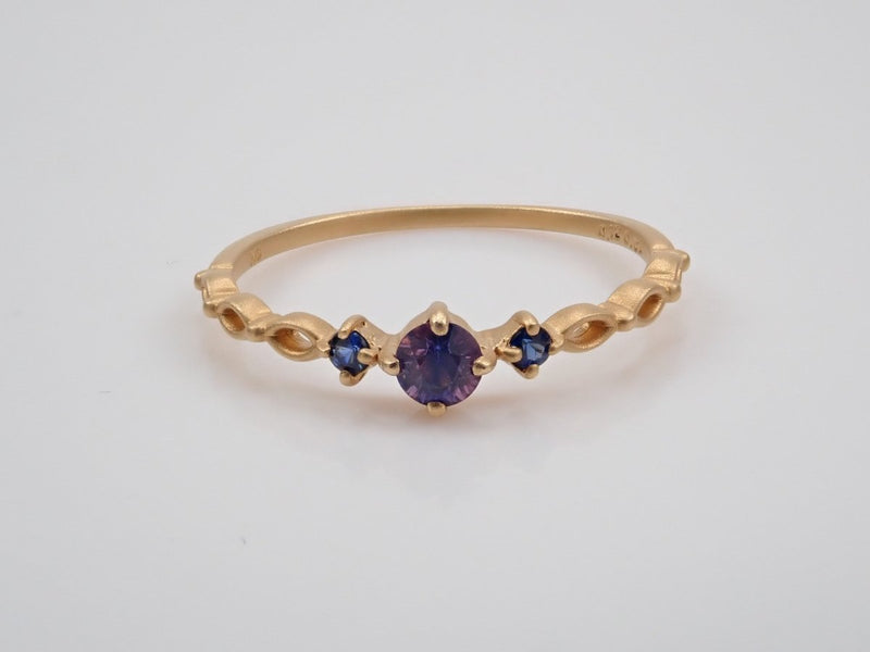 K18 bicolor sapphire 0.129ct/blue sapphire ring – カラッツSTORE