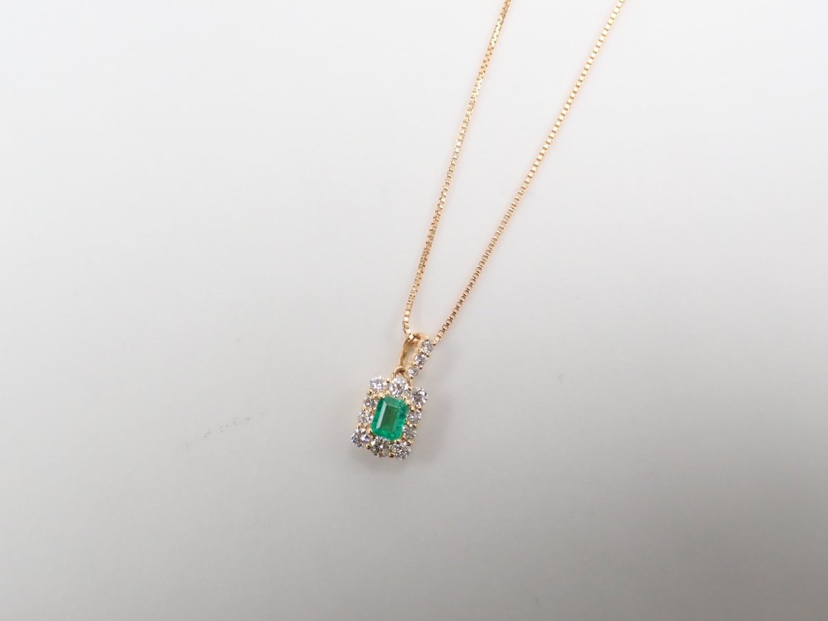 K18エメラルド0.12ct ペンダント（ネックレス） - カラッツSTORE