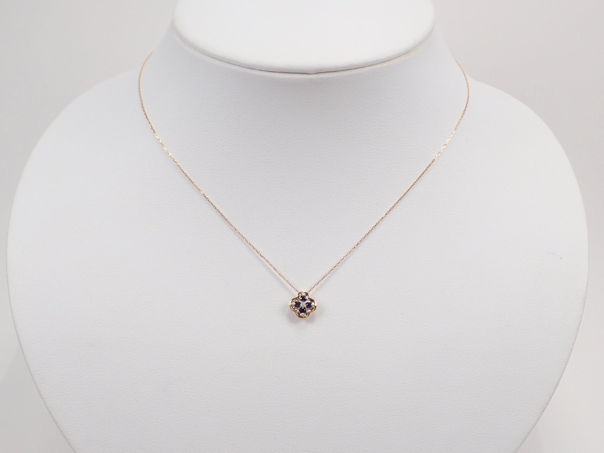 K18サファイア0.14ct 0.01ct ペンダント（ネックレス） - KARATZ STORE｜カラッツSTORE