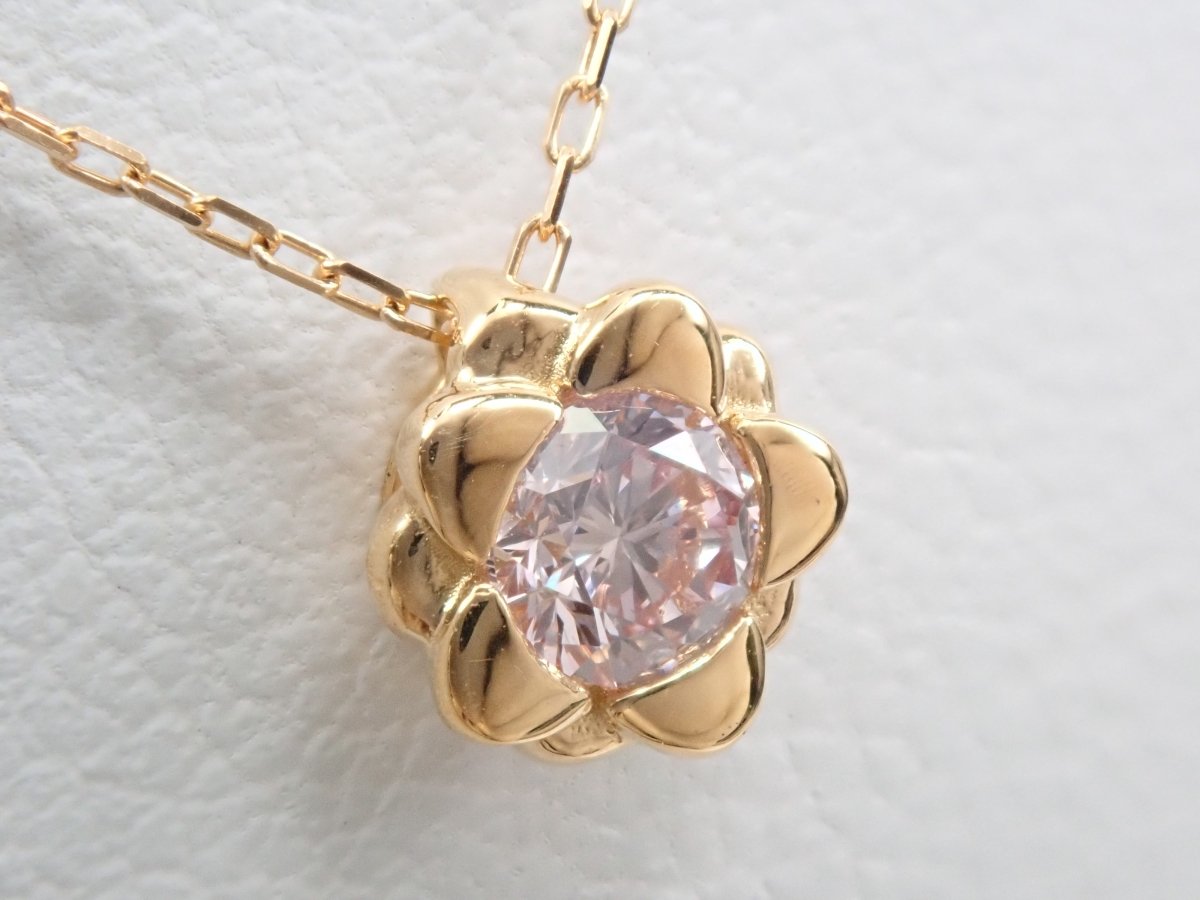 K18ピンクダイヤモンド0.157ct ペンダント（VERYLIGHTPINK/SI-1） - カラッツSTORE