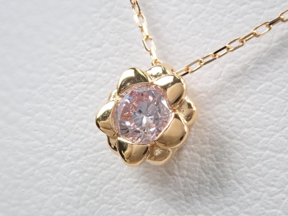 K18ピンクダイヤモンド0.157ct ペンダント（VERYLIGHTPINK/SI-1） - カラッツSTORE