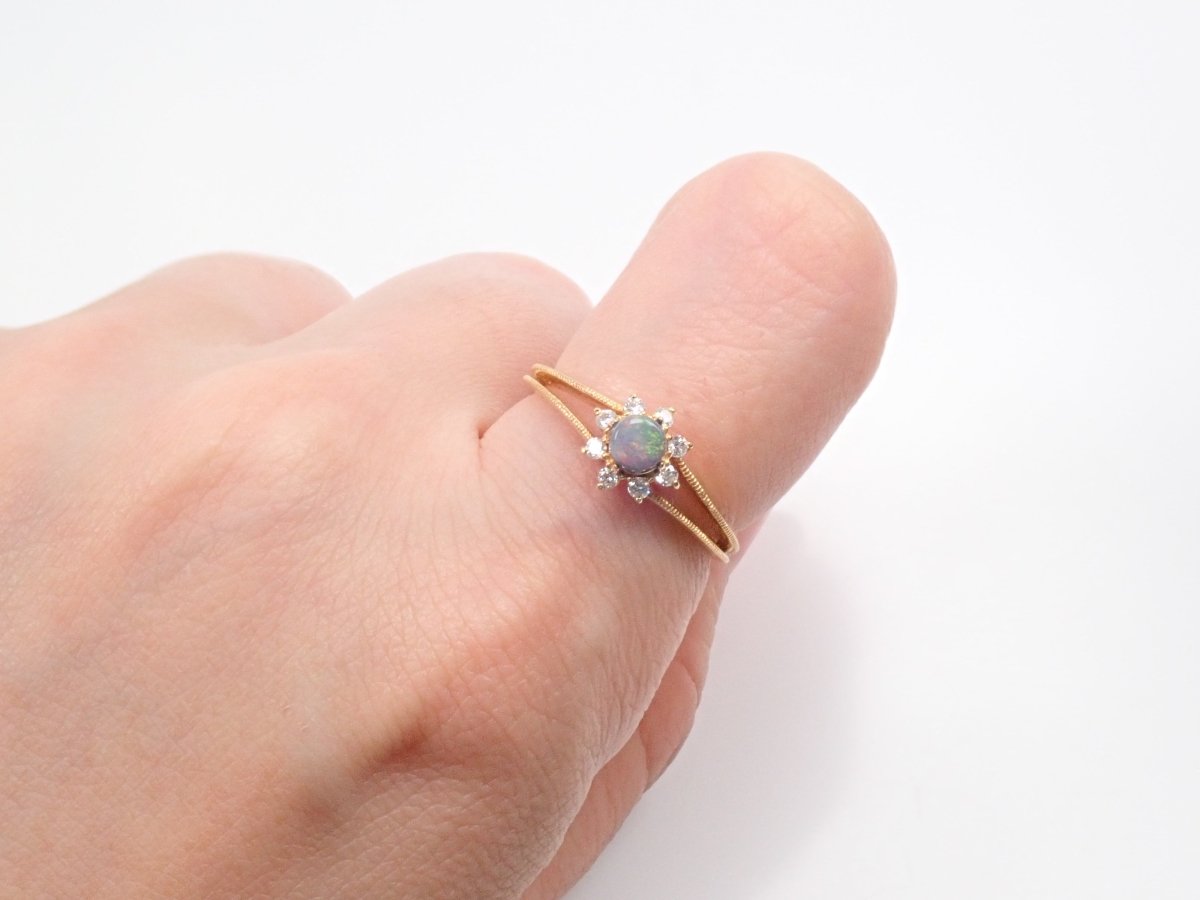 K18ブラックオパール0.23ct リング - カラッツSTORE