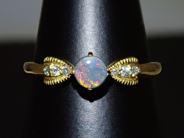 K18ブラックオパール0.23ct リング