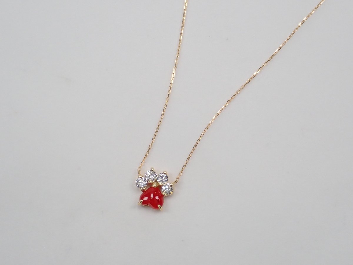 K18血赤珊瑚0.29ct ペンダント（ネックレス） - カラッツSTORE