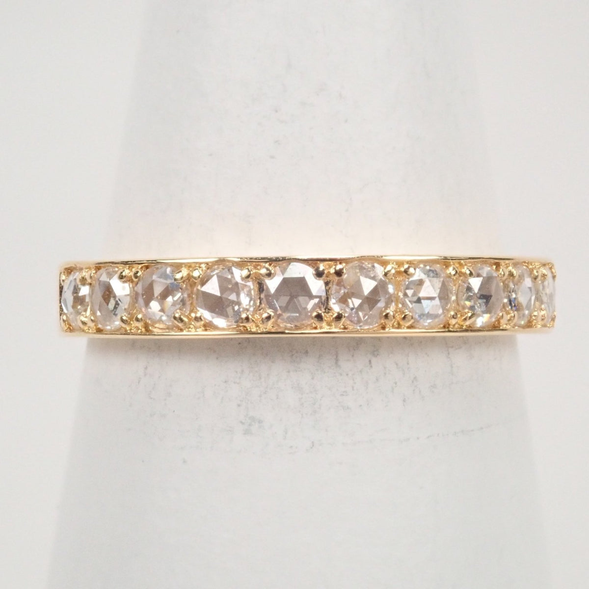 K18ローズカットダイヤモンド0.30ct ハーフエタニティリング