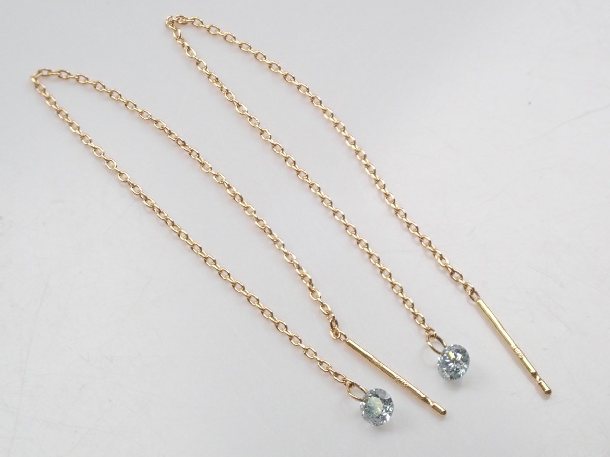 K18アイスブルーダイヤモンド0.310ct ピアス - カラッツSTORE