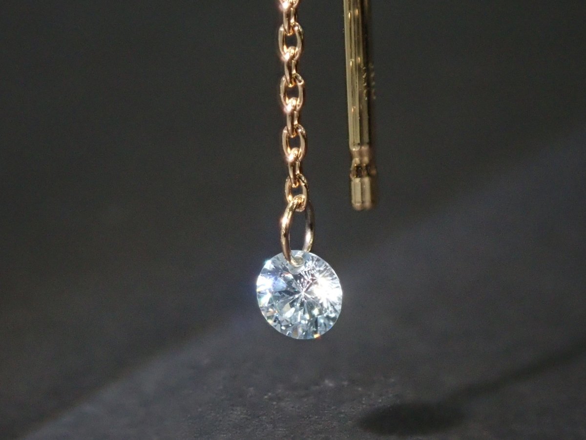 K18アイスブルーダイヤモンド0.310ct ピアス - カラッツSTORE