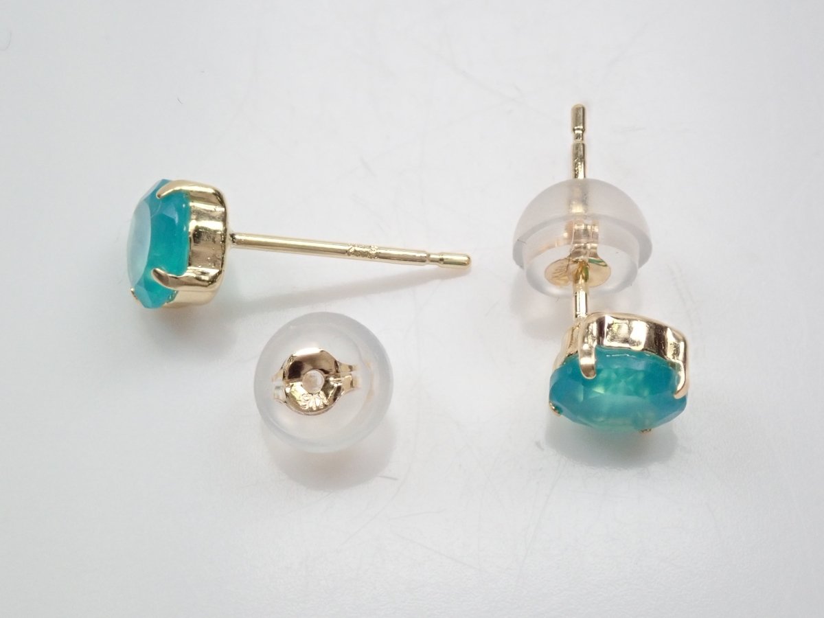 K18シーブルーカルセドニー0.44ct 0.44ct ピアス - カラッツSTORE