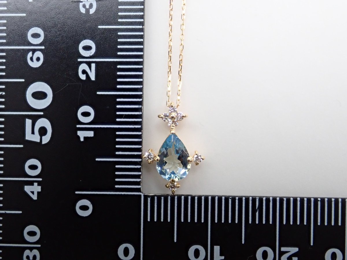 K18アクアマリン0.45ct ペンダント（ネックレス） - カラッツSTORE