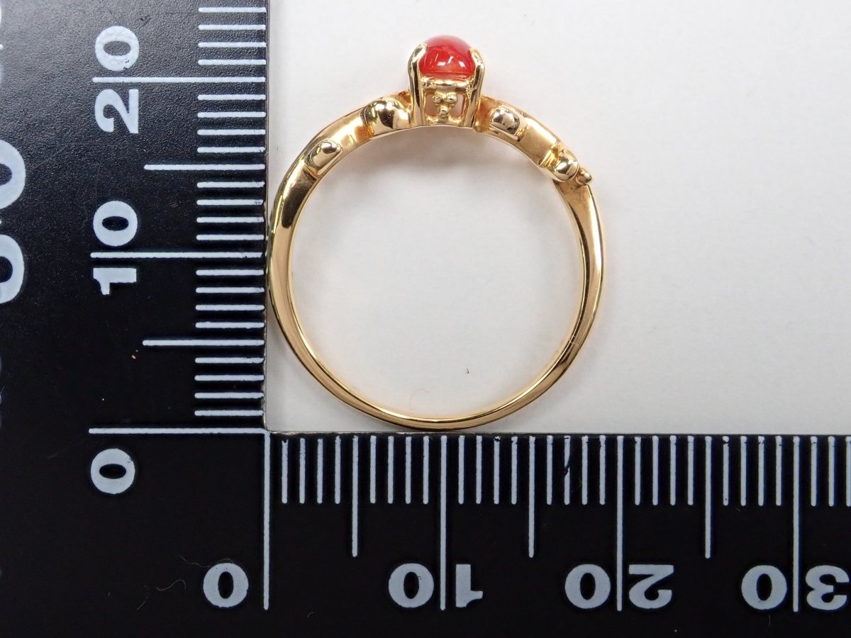 K18血赤珊瑚0.45ct リング - カラッツSTORE