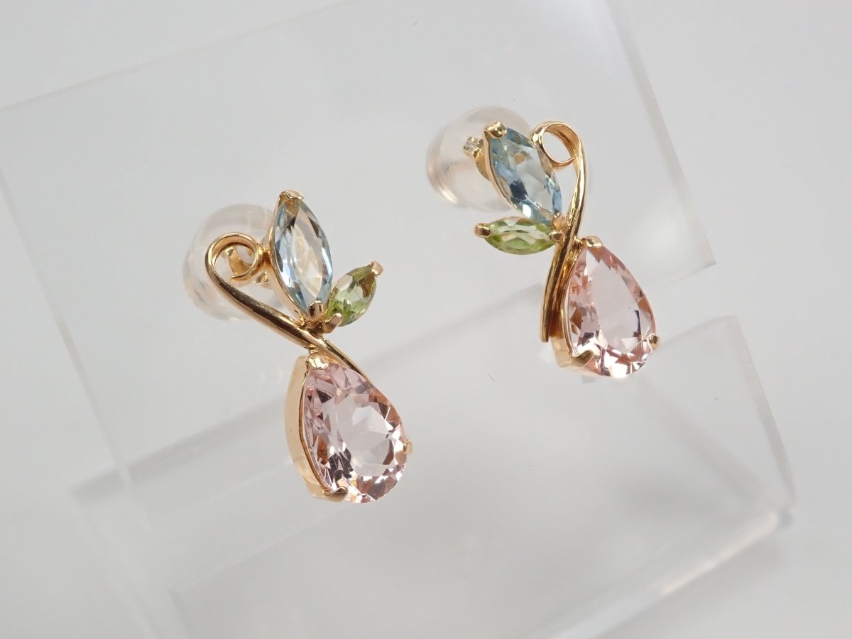 K18モルガナイト0.50ct ピアス - カラッツSTORE