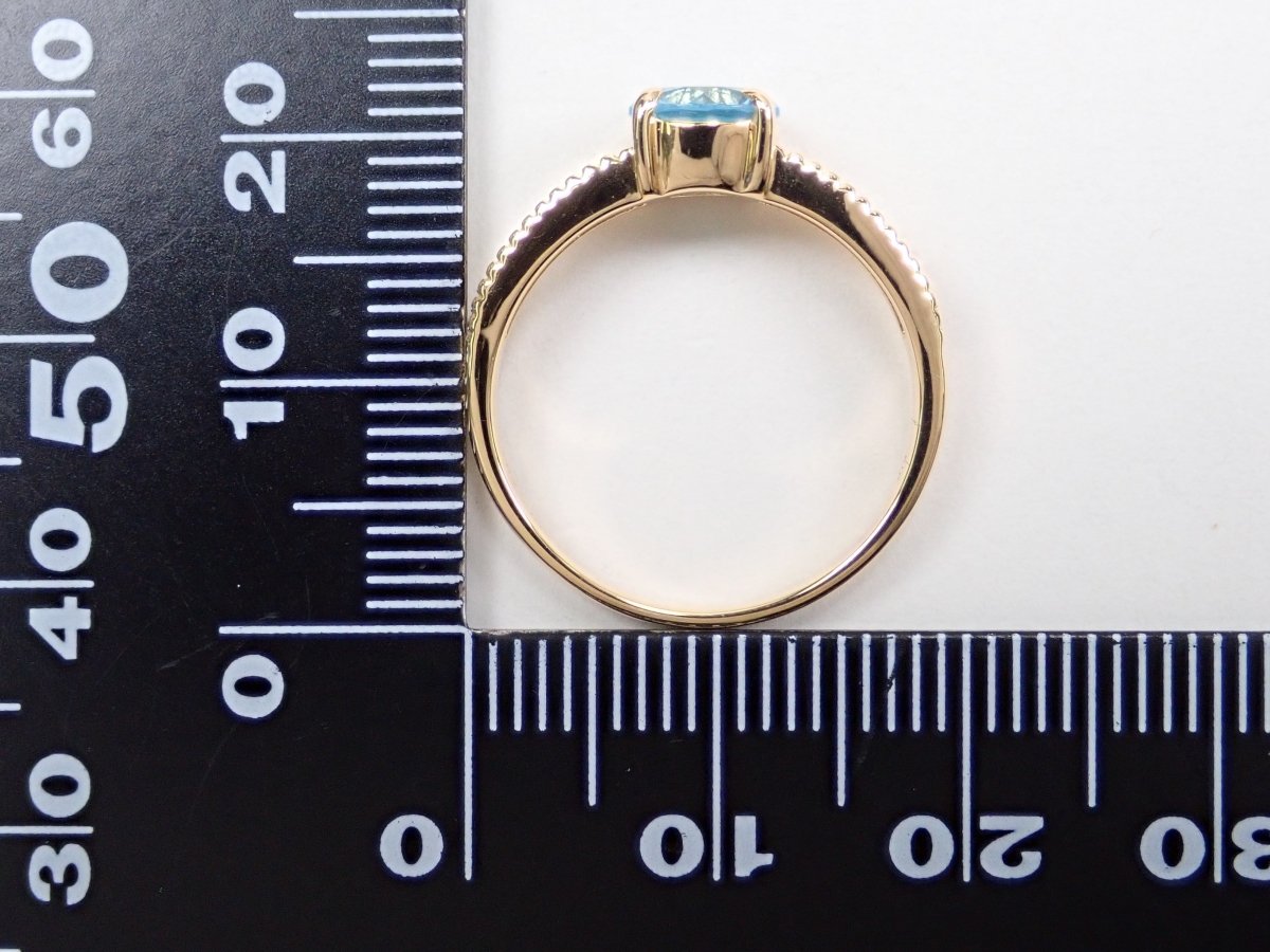 【さくらインカット】K18スイスブルートパーズ0.87ct リング - カラッツSTORE