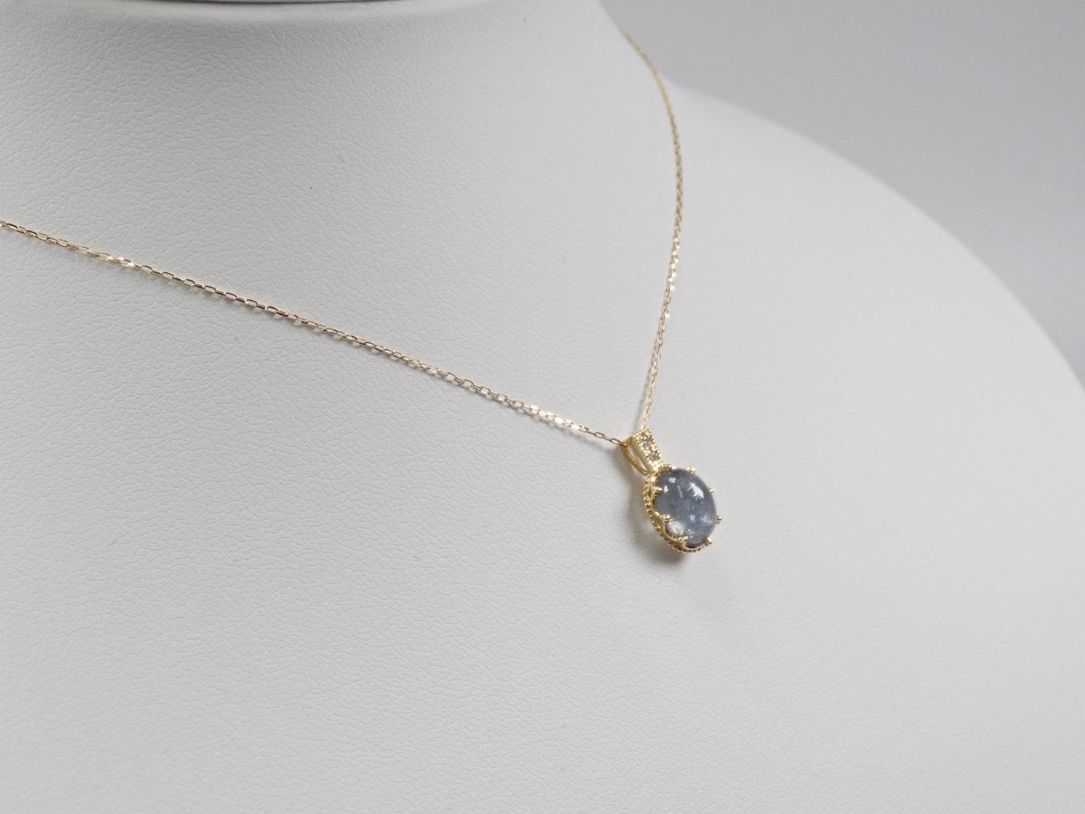 K18バイカラータンザナイトキャッツアイ1.89ct ペンダント（ネックレス） - カラッツSTORE