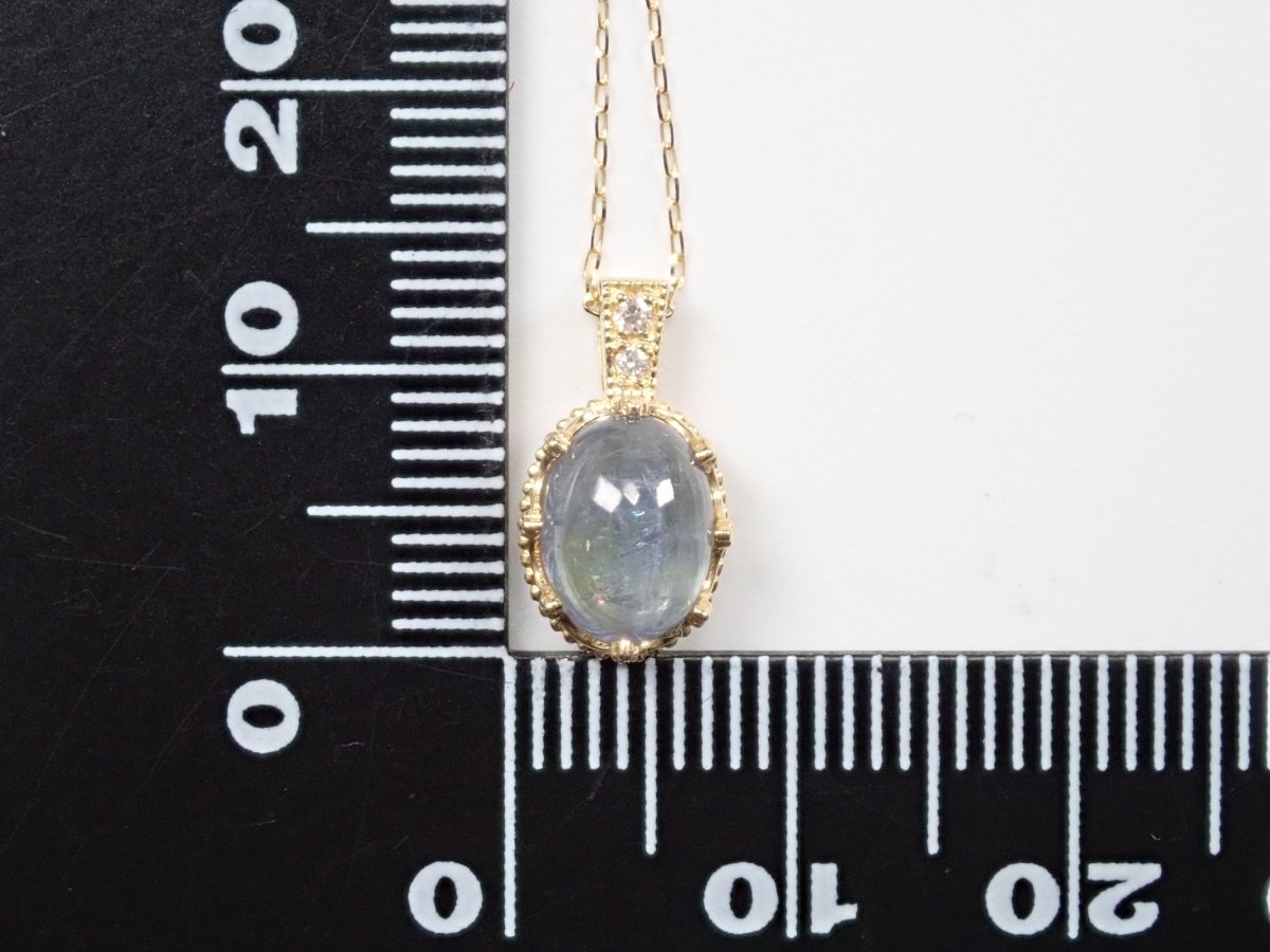 K18バイカラータンザナイトキャッツアイ1.89ct ペンダント（ネックレス）