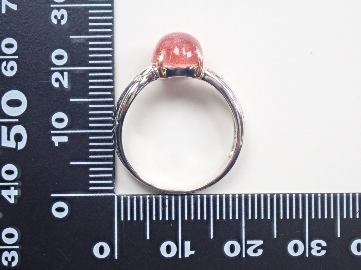 【カラフリ】K18レピドクロサイトインクォーツ2.37ct・ダイヤモンドリング - カラッツSTORE