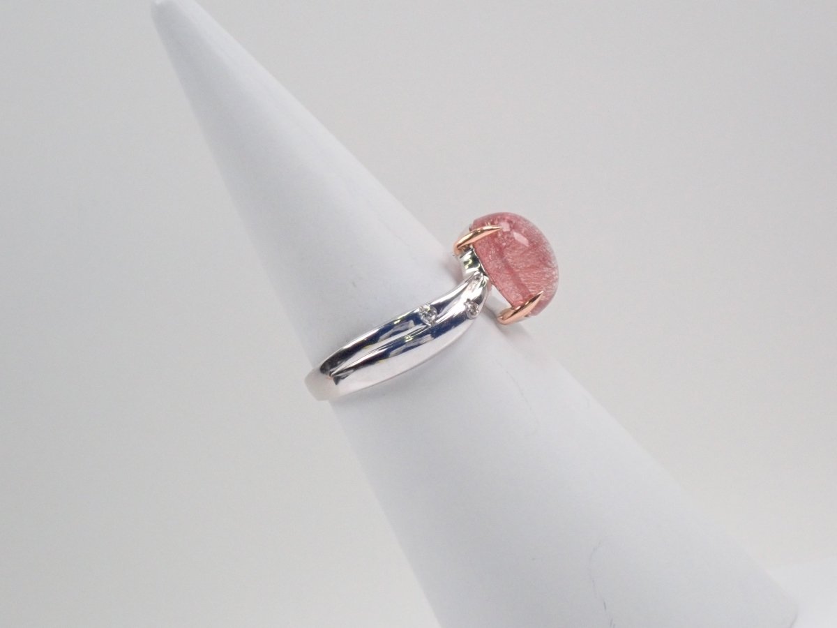 【カラフリ】K18レピドクロサイトインクォーツ2.37ct・ダイヤモンドリング - カラッツSTORE