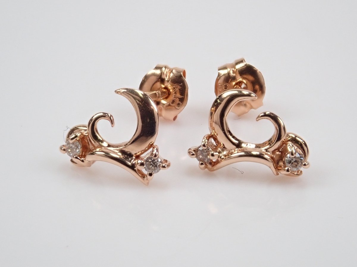 K18PGダイヤモンド0.02ct 0.02ct ピアス - カラッツSTORE