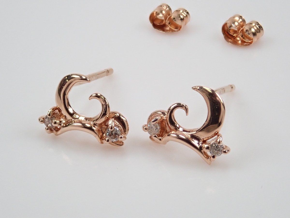 K18PGダイヤモンド0.02ct 0.02ct ピアス - カラッツSTORE