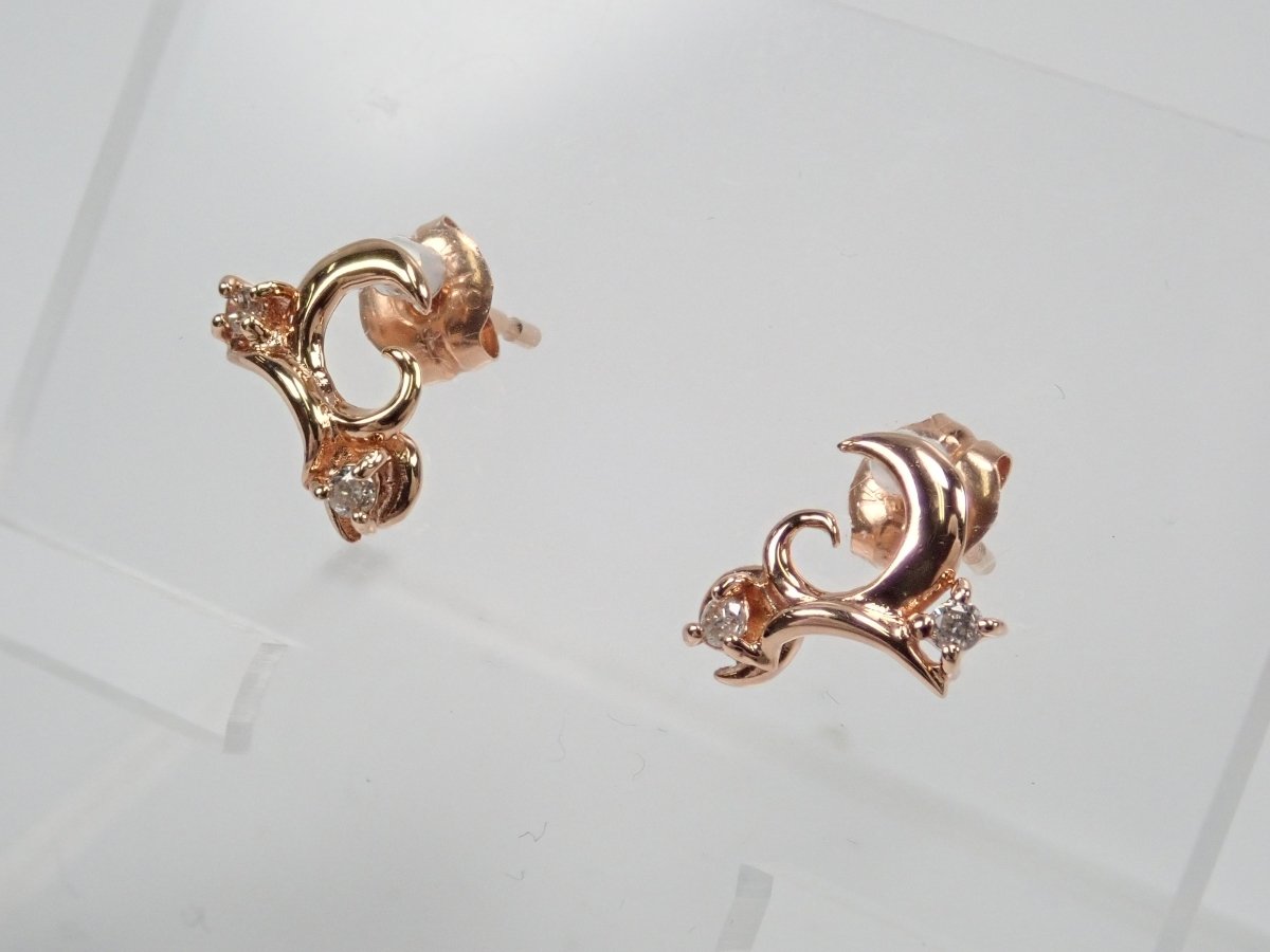 K18PGダイヤモンド0.02ct 0.02ct ピアス - カラッツSTORE