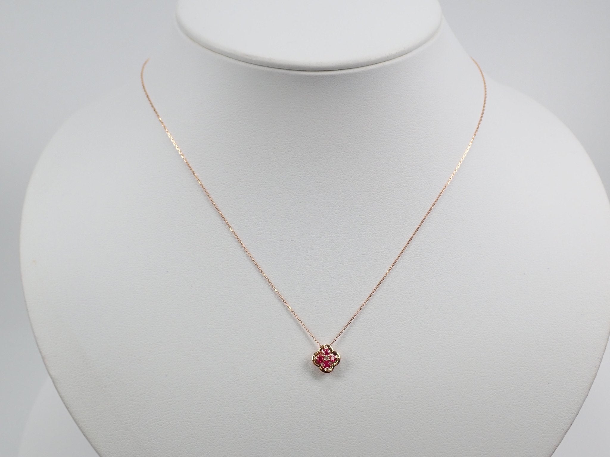 K18PGルビー0.14ct ペンダント（ネックレス） - KARATZ STORE｜カラッツSTORE