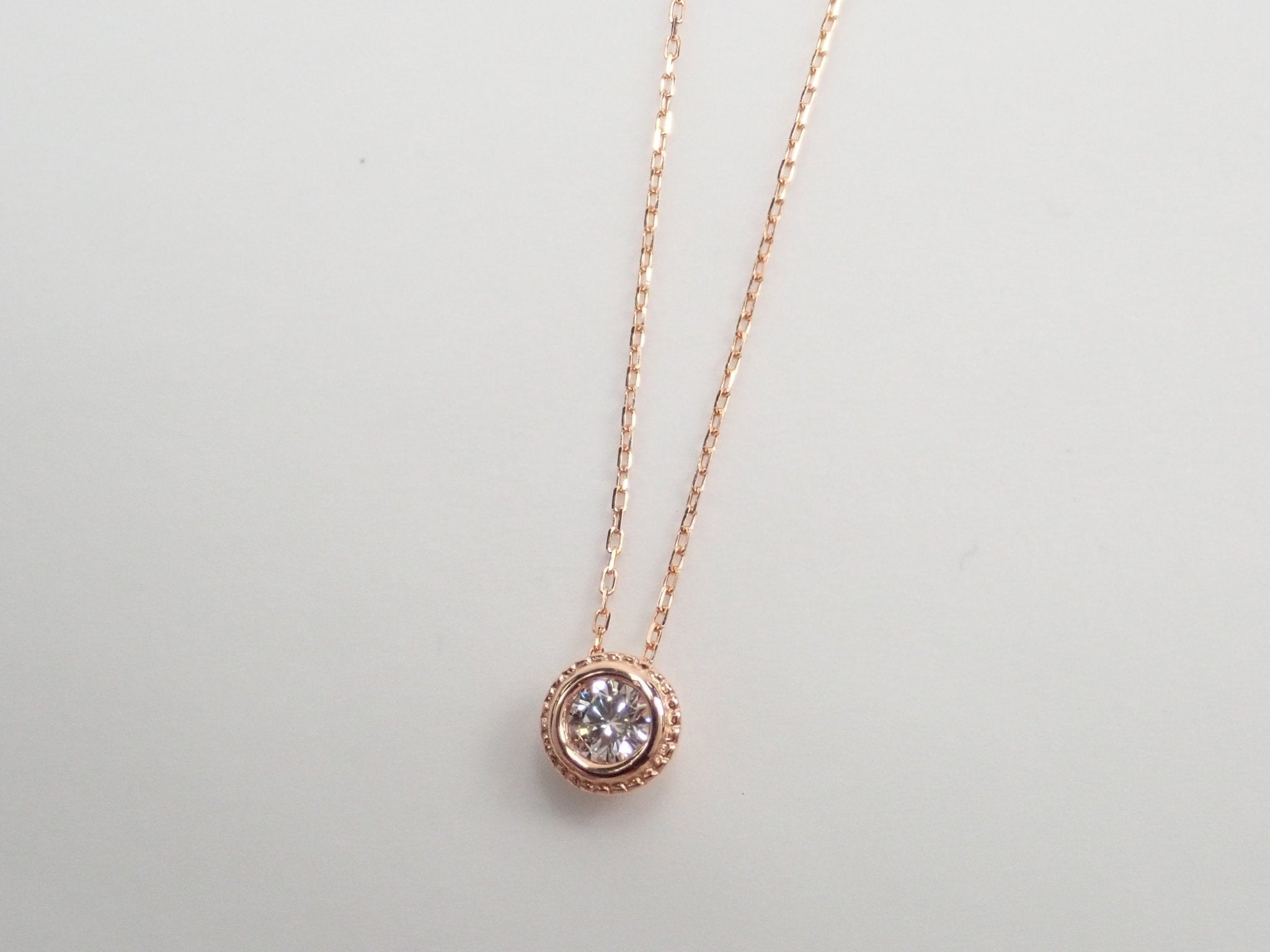 K18PGダイヤモンド0.1ct ペンダント - KARATZ STORE｜カラッツSTORE