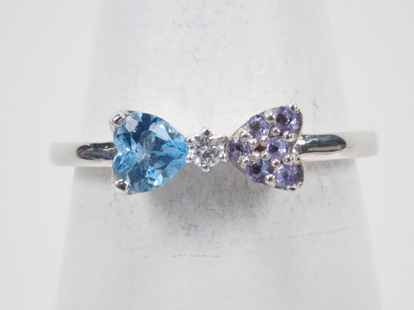 ブルートパーズ・ロードライトガーネット・タンザナイトリング・指輪K14金YG ロンドンブルートパーズ ロードライトガーネット リング WR0670