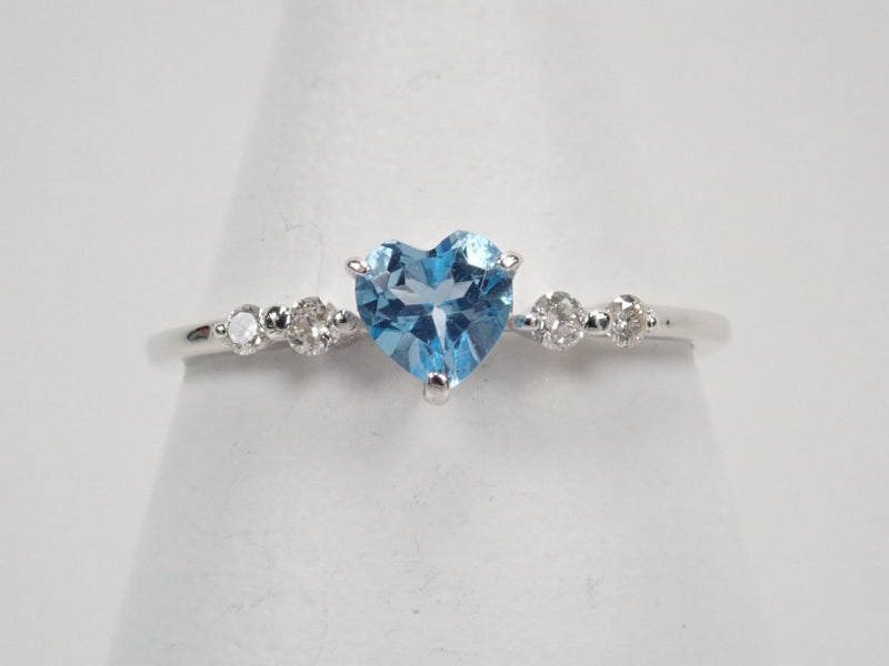 K18WG blue topaz pinky ring – カラッツSTORE