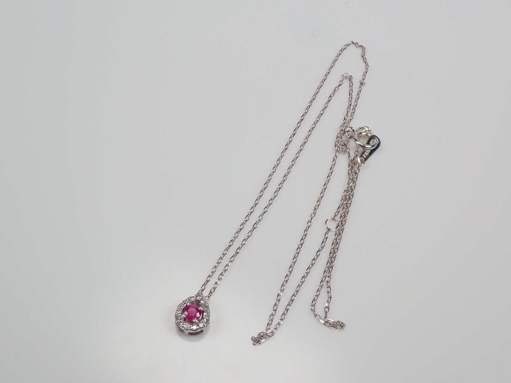 K18WGルビー0.07ct ペンダント（ネックレス） - KARATZ STORE｜カラッツSTORE