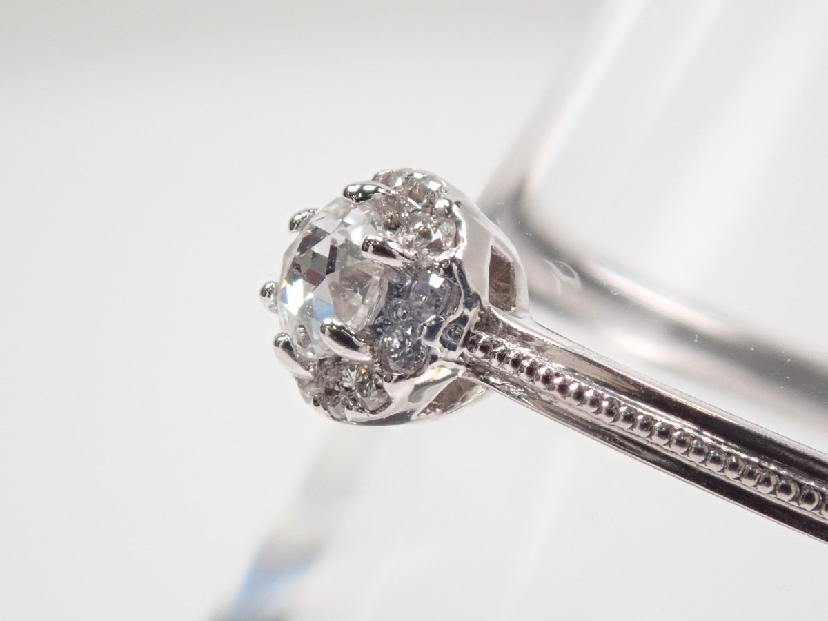 【カラフリ】K18WGダイヤモンド0.16ct リング（ローズカット） - カラッツSTORE