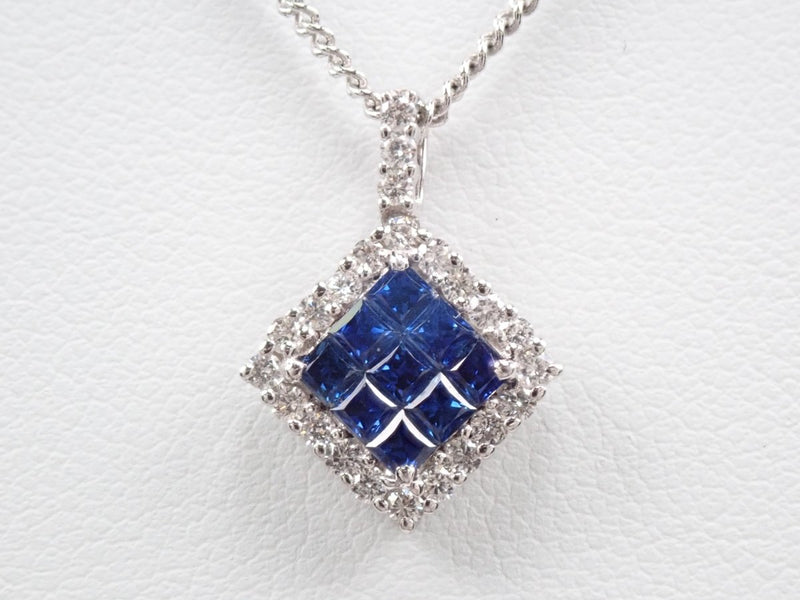Colorful] K18WG sapphire 0.62ct pendant top (necklace top 