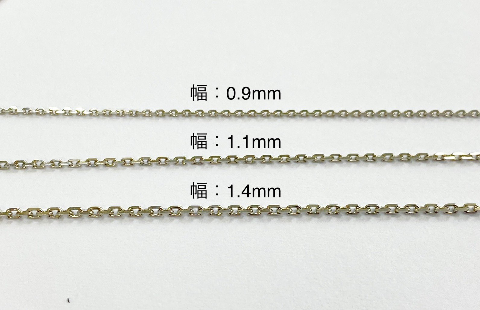 Pt850 プラチナ 小豆チェーン （アズキ） 1.1mm - KARATZ STORE｜カラッツSTORE