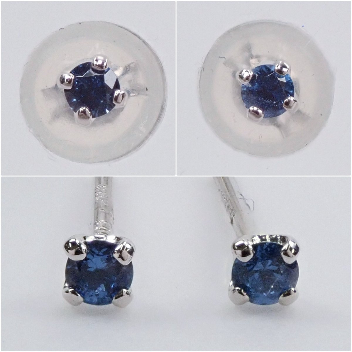 Pt900コバルトガ―ナイト0.04ct / 0.04ct ピアス - カラッツSTORE