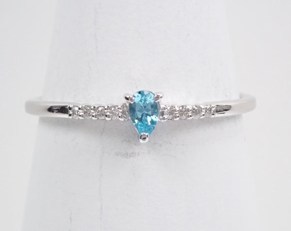 Pt900ブラジル産パライバトルマリン0.07ct リング（CuO:1.0%、MnO:1.0%）