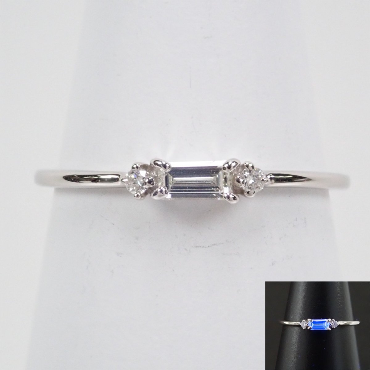 Pt900 diamond 0.15ct ring