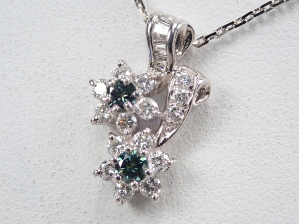 Colorful] Pt900 blue diamond 0.20ct pendant top