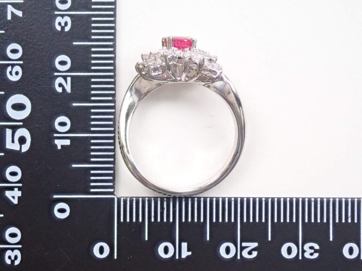 【カラフリ】Pt900ルビー0.61ct・ダイヤモンド0.76ctリング - カラッツSTORE