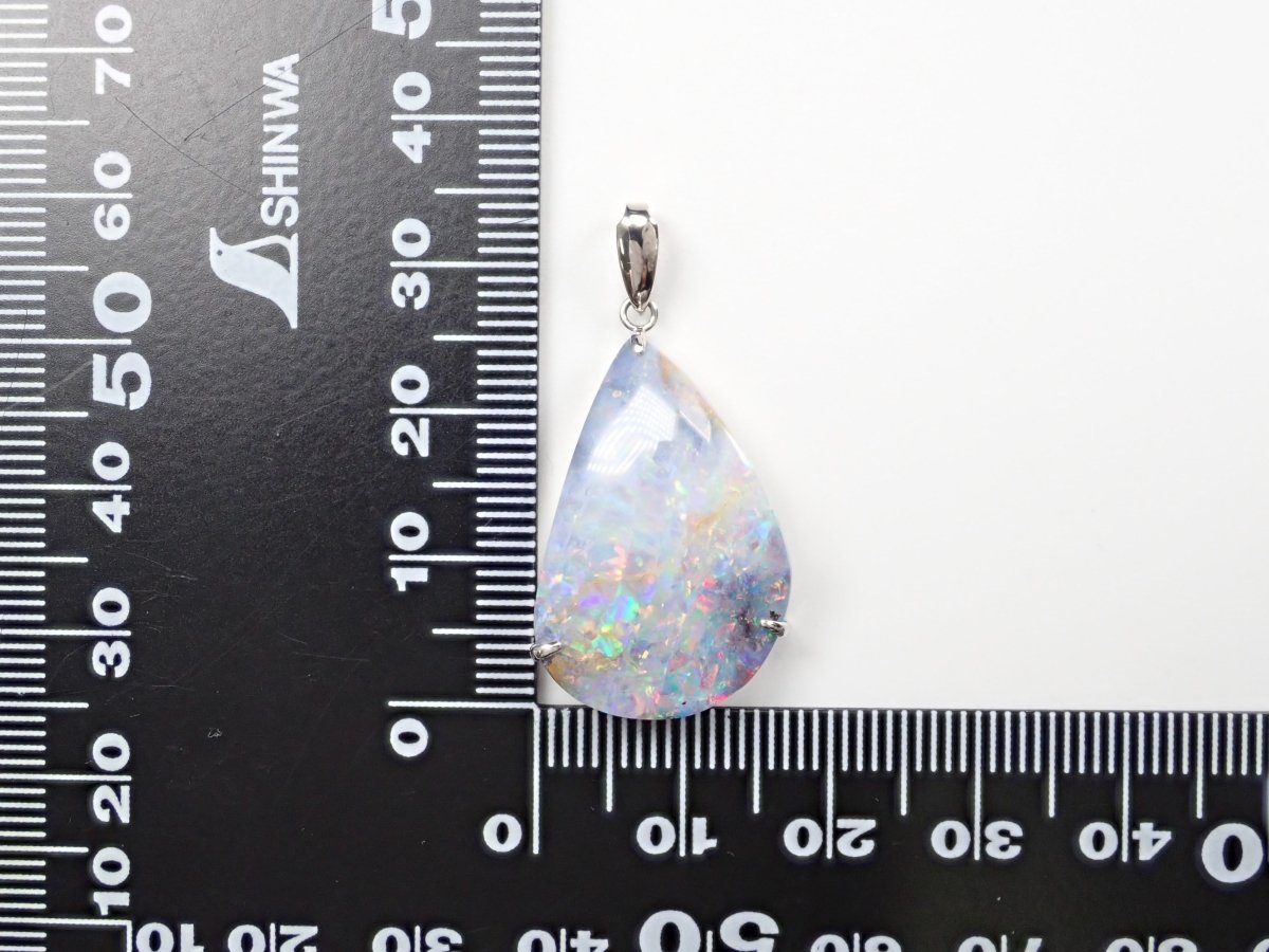 カラフリ】Pt900ボルダーオパール15.82ct ペンダントトップ（ネックレストップ）