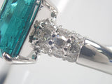 【カラフリ】Pt900トルマリン2.48ct ダイヤモンド0.48ctリング（ブルーグリーン） - カラッツSTORE