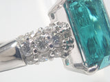 【カラフリ】Pt900トルマリン2.48ct ダイヤモンド0.48ctリング（ブルーグリーン） - カラッツSTORE