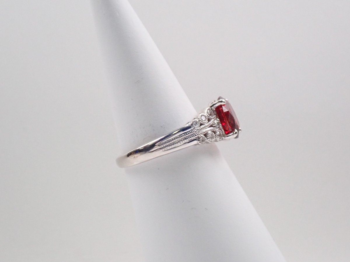 【カラフリ】Pt900スペサルティンガーネット2.812ct・ダイヤモンドリング - カラッツSTORE