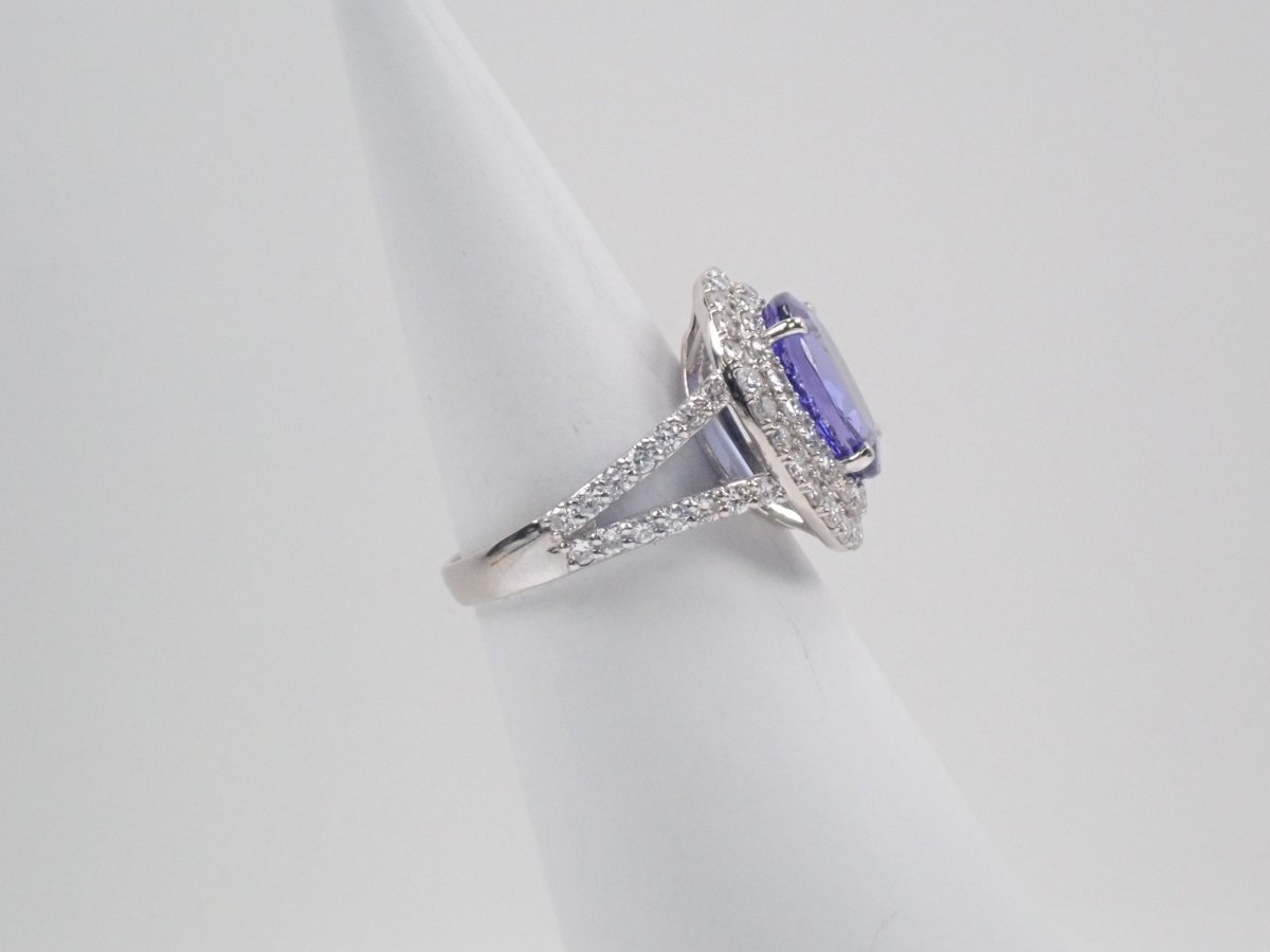 【カラフリ】Pt900タンザナイト4.093ct・ダイヤモンドリング - カラッツSTORE