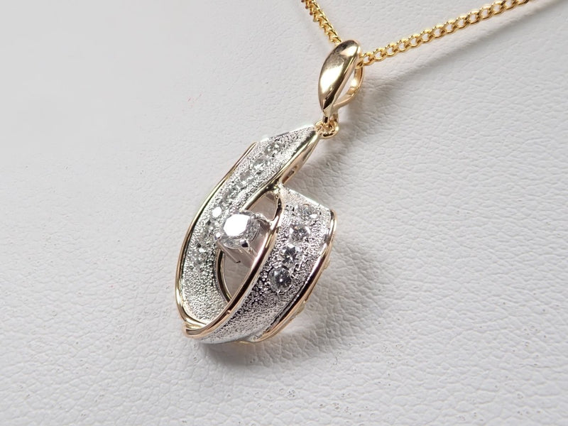Colorful] Pt900/K18 diamond 0.27ct pendant top (necklace top 