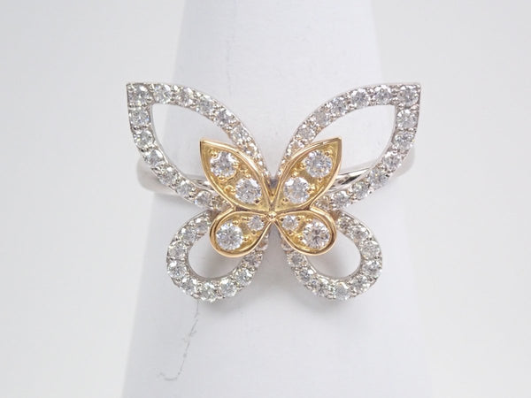 Pt900/K18ダイヤモンド0.49ct リング