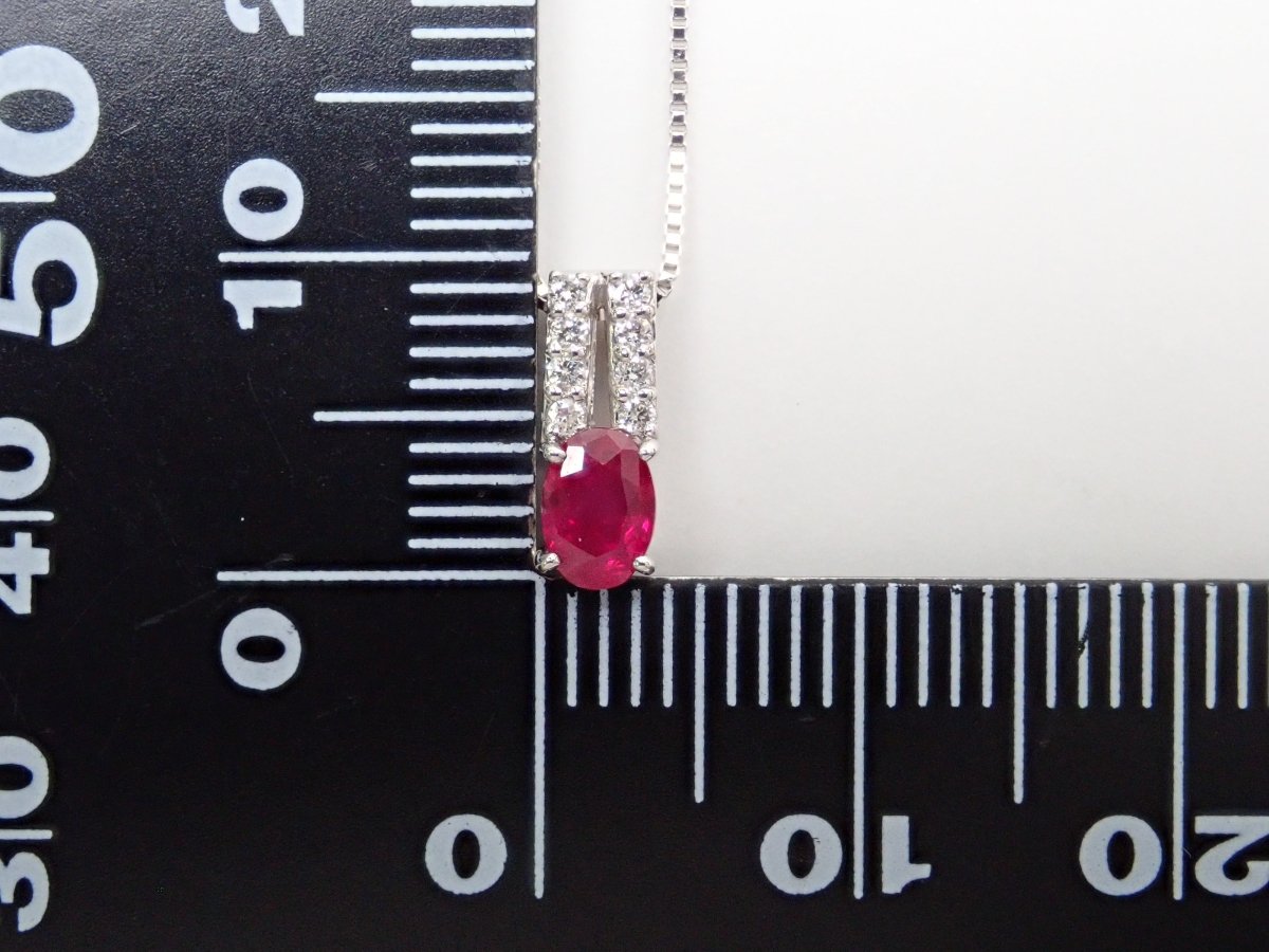 Pt900/Pt850ピジョンブラッドルビー 0.39ct ペンダント（ネックレス） AIGS付 - カラッツSTORE