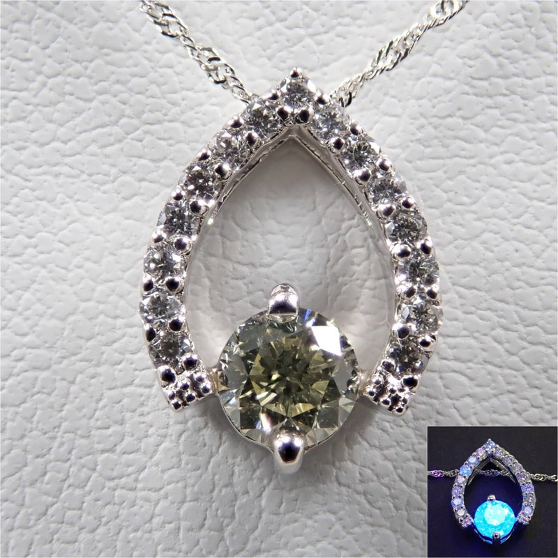 イエローダイヤモンド ペンダント ネックレス PT900/850 ダイヤモンド ジュエリー約24mm横