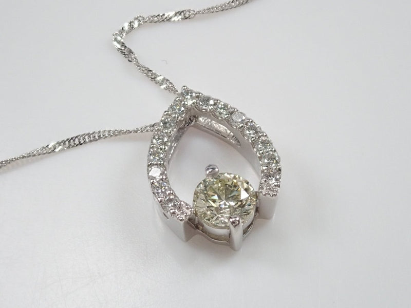 イエローダイヤモンド ペンダント ネックレス PT900/850 ダイヤモンド ジュエリー約24mm横