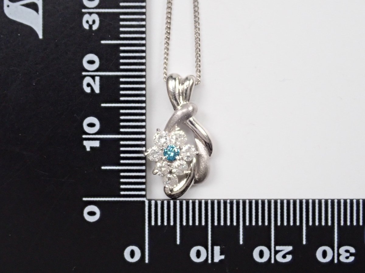 Pt900/Pt850ブルーダイヤモンド（トリートメント）0.50ct ペンダント（ネックレス） - カラッツSTORE